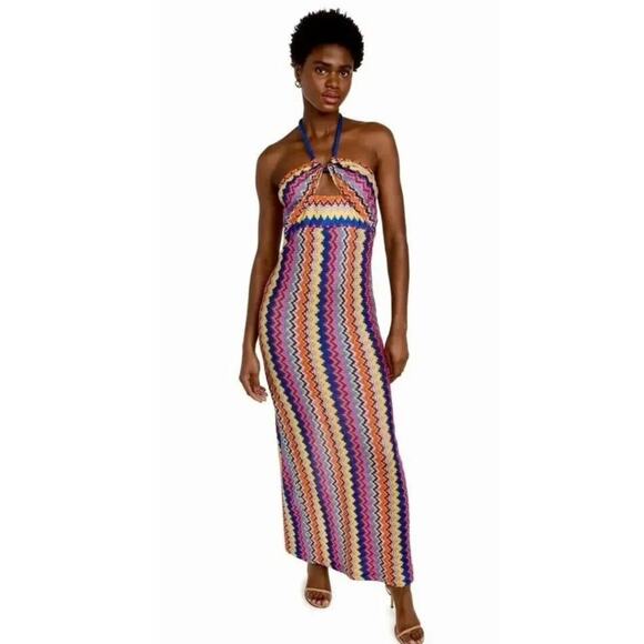 NWT Alexis Multicolor Sunrise Knit Vedette Sleeveless Maxi Dress Size M Resort - Picture 11 of 16